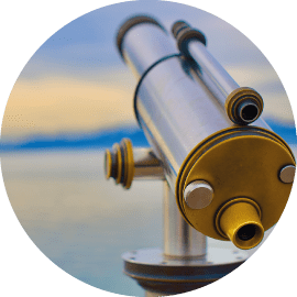 vision Ein Fernglas, das die Vision von Wilde-IT veranschaulicht.