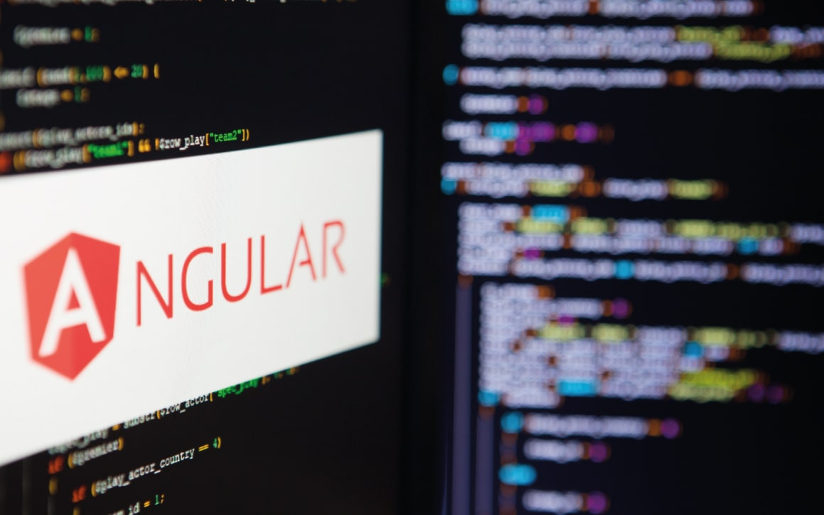 angular Logo auf einem Bildschirm