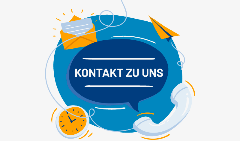 Eine Grafik mit der Aufschrift Kontakt zu Wilde-IT in Ludwigsburg