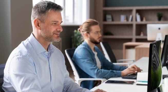 Zwei Männer arbeiten im IT Support